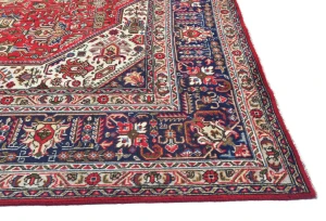 Vintage Red Floral Traditional 8x11 Tabriz Persian Rug