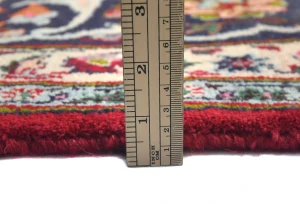 Vintage Red Floral Traditional 8x11 Mashad Persian Rug