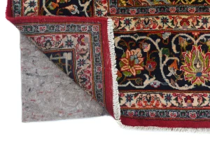 Vintage Red Floral Traditional 8x11 Mashad Persian Rug