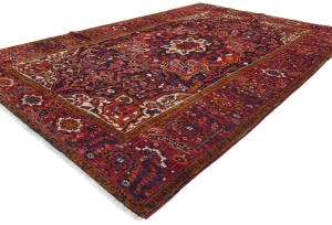 Vintage Red Floral 8x12 Heriz Persian Oriental Rug