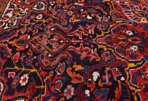 Vintage Red Floral 8x12 Heriz Persian Oriental Rug