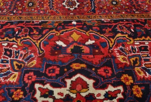 Vintage Red Floral 8x12 Heriz Persian Oriental Rug