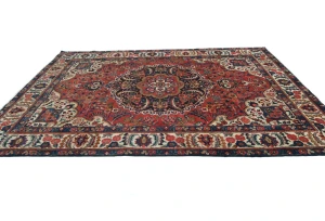 Vintage Red Floral 8x10 Bakhtiari Persian Oriental Rug