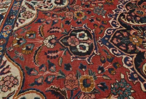 Vintage Red Floral 8x10 Bakhtiari Persian Oriental Rug