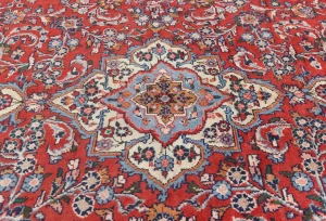 Vintage Red Floral 6'4 X 9'10 Hamedan Persian Rug