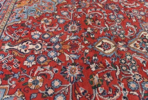 Vintage Red Floral 6'4 X 9'10 Hamedan Persian Rug