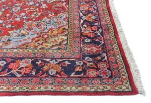 Vintage Red Floral 6'4 X 9'10 Hamedan Persian Rug