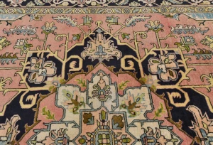 Vintage Blush Pink Geometric Traditional 7X10 Tabriz Persian Rug