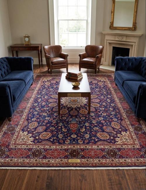 Vintage Purple-navy Traditional 10X13 Tabriz Persian Rug