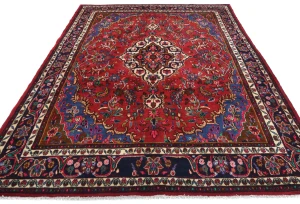 Vintage Red Tribal 7X10 Hamedan Persian Rug