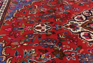 Vintage Red Tribal 7X10 Hamedan Persian Rug