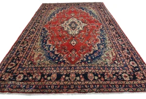 Vintage Red Traditional Floral 8x11 Hamedan Persian Rug