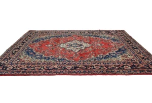Vintage Red Traditional Floral 8x11 Hamedan Persian Rug