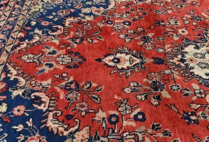 Vintage Red Traditional Floral 8x11 Hamedan Persian Rug