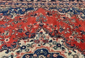 Vintage Red Traditional Floral 8x11 Hamedan Persian Rug