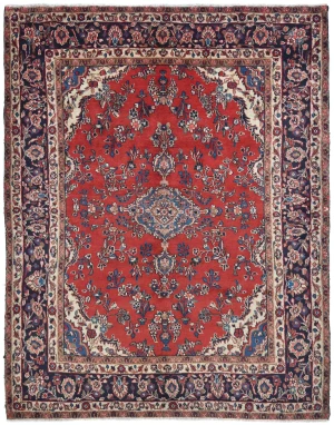 Vintage Red Floral Traditional 7X10 Hamedan Persian Rug