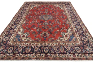 Vintage Red Floral Traditional 7X10 Hamedan Persian Rug