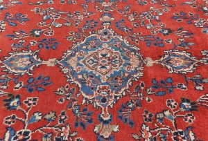 Vintage Red Floral Traditional 7X10 Hamedan Persian Rug