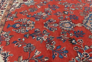 Vintage Red Floral Traditional 7X10 Hamedan Persian Rug