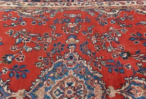 Vintage Red Floral Traditional 7X10 Hamedan Persian Rug