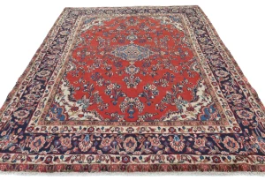 Vintage Red Floral Traditional 7X10 Hamedan Persian Rug