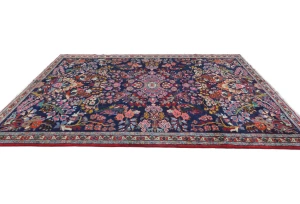 Vintage Navy Blue Traditional 7X10 Hamedan Persian Rug