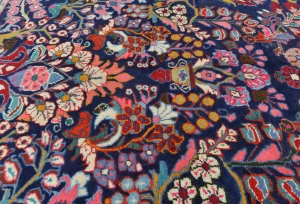 Vintage Navy Blue Traditional 7X10 Hamedan Persian Rug