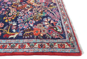 Vintage Navy Blue Traditional 7X10 Hamedan Persian Rug