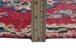 Semi Antique Muted Red Floral 1'8X2'11 Distressed Oriental Rug