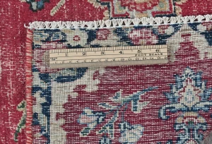Semi Antique Muted Red Floral 1'8X2'11 Distressed Oriental Rug