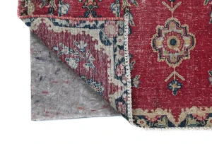 Semi Antique Muted Red Floral 1'8X2'11 Distressed Oriental Rug