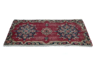 Semi Antique Muted Floral 2X3 Distressed Oriental Rug