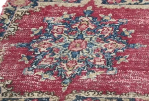 Semi Antique Muted Floral 2X3 Distressed Oriental Rug