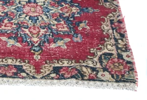 Semi Antique Muted Floral 2X3 Distressed Oriental Rug