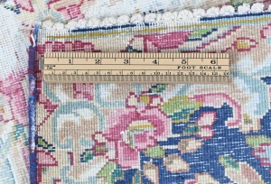 Semi Antique Muted Floral 1'5X1'6 Distressed Oriental Square Rug