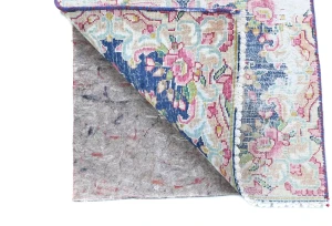 Semi Antique Muted Floral 1'5X1'6 Distressed Oriental Square Rug