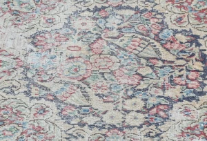 Semi Antique Muted Floral 1'7X1'8 Distressed Oriental Square Rug