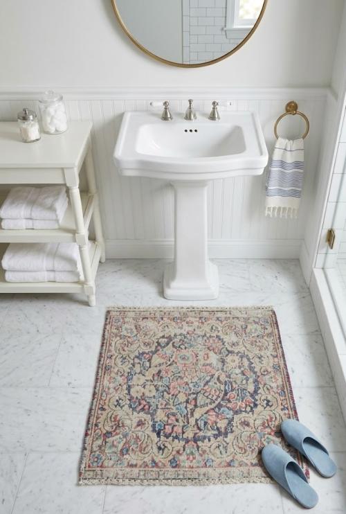 Semi Antique Muted Floral 1'7X1'8 Distressed Oriental Square Rug