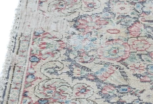 Semi Antique Muted Floral 1'7X1'8 Distressed Oriental Square Rug