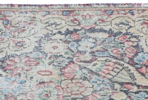 Semi Antique Muted Floral 1'7X1'8 Distressed Oriental Square Rug