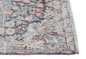 Semi Antique Muted Floral 1'7X1'8 Distressed Oriental Square Rug