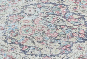 Semi Antique Muted Floral 1'7X1'8 Distressed Oriental Square Rug