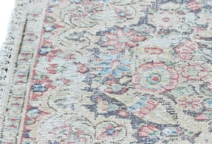 Semi Antique Muted Floral 1'7X1'8 Distressed Oriental Square Rug