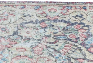 Semi Antique Muted Floral 1'7X1'8 Distressed Oriental Square Rug