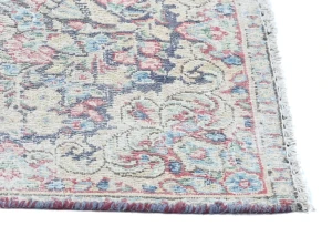 Semi Antique Muted Floral 1'7X1'8 Distressed Oriental Square Rug