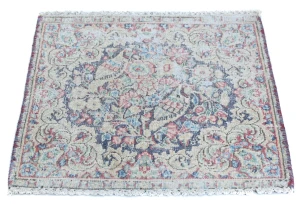 Semi Antique Muted Floral 1'7X1'8 Distressed Oriental Square Rug