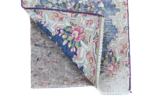 Semi Antique Muted Floral 1'6X2'2 Distressed Vintage Oriental Rug