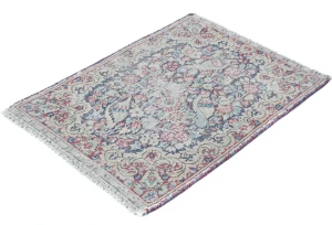 Semi Antique Muted Floral 1'7 X 2'3 Distressed Oriental Rug
