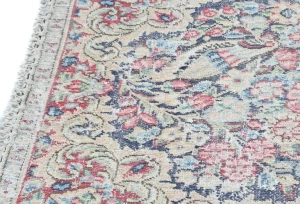 Semi Antique Muted Floral 1'7 X 2'3 Distressed Oriental Rug