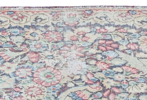 Semi Antique Muted Floral 1'7 X 2'3 Distressed Oriental Rug